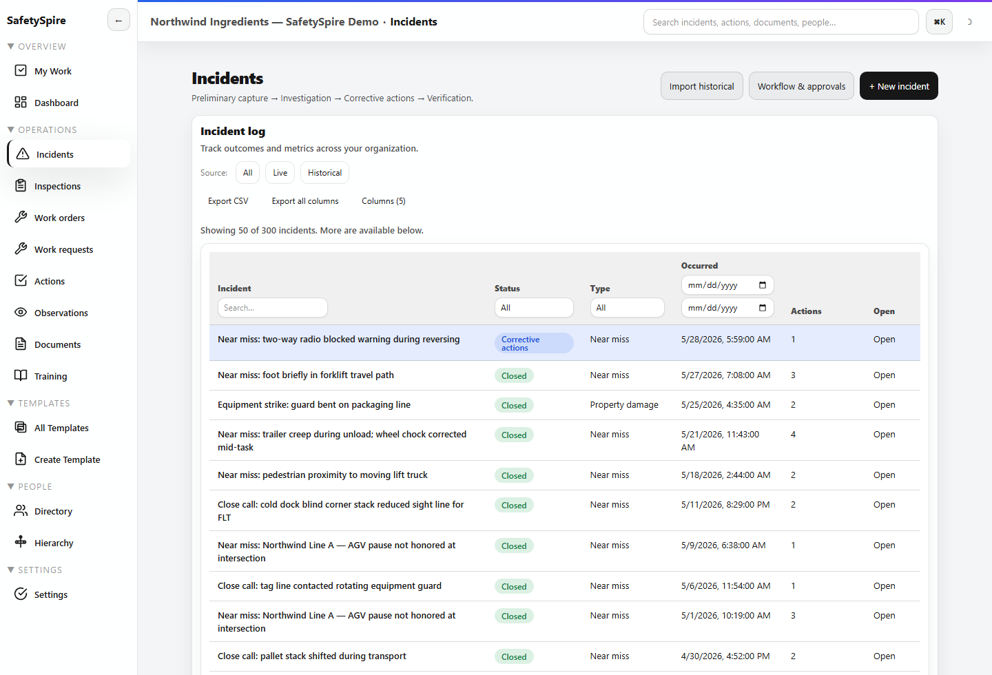 SafetySpire SMS on a mobile device for field incident capture
